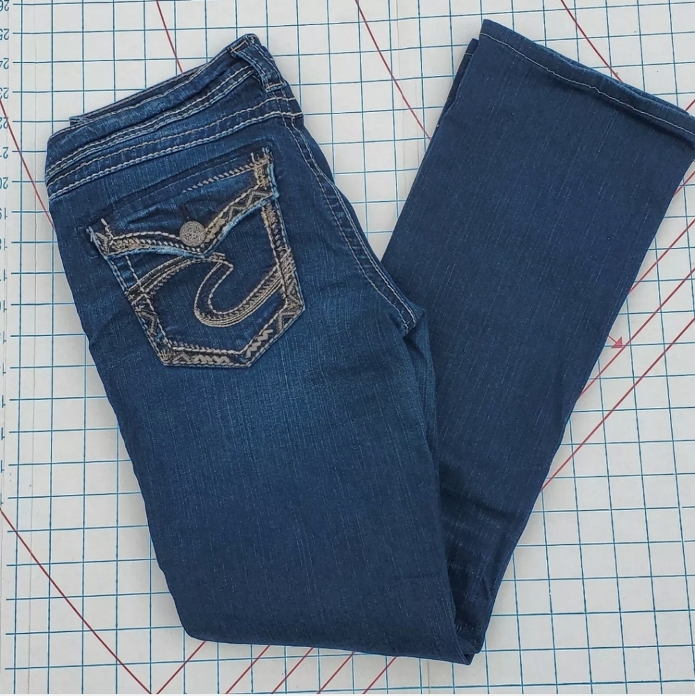 Silver Aiko Mid Slim Boot Women's 28/30 Jeans
